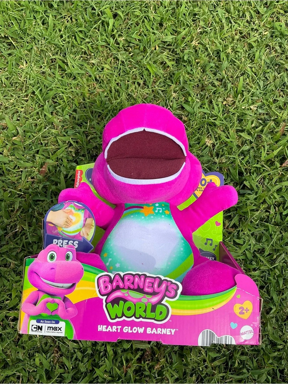Fisher-Price Barney's World Heart Glow Plush - Bright Pink & White